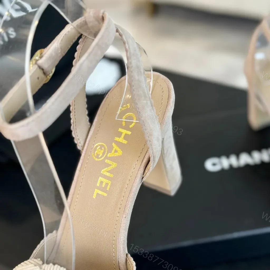 View 7 of Beige Floral Slingbacks: Couture Texture, Subtle Shine