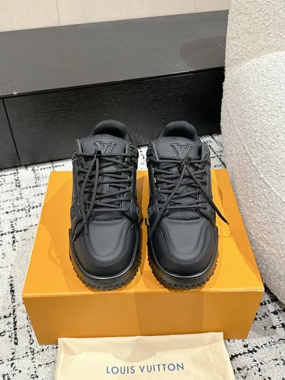 Louis Vuitton Black Leather High-Top Sneakers: Luxury Everyday Comfort — view 1