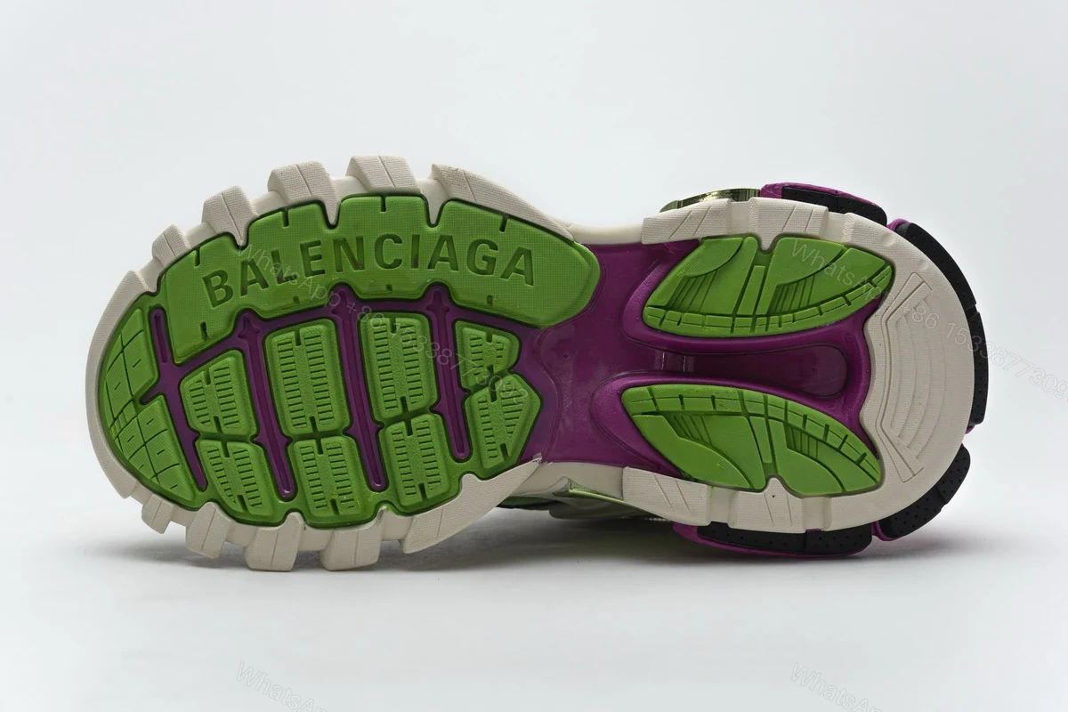 View 3 of Balenciaga Track 2 Sneaker White Green Pink 568615 W2GN3 9199