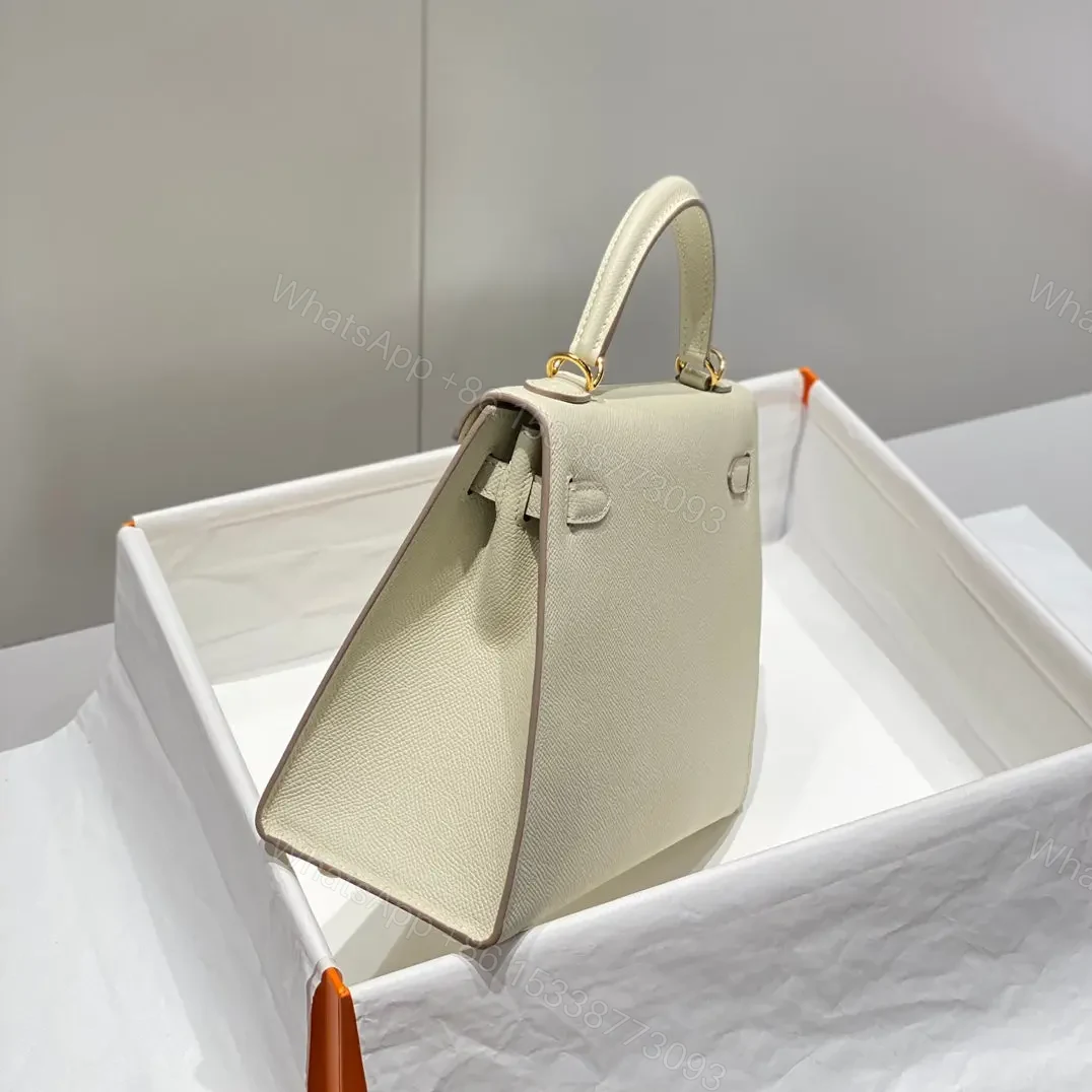 View 5 of HN 25CM IN NATA EPSOM CALFSKIN GOLD HARDWARE