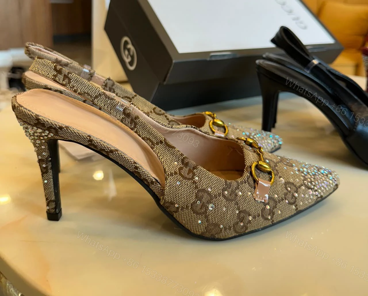 View 28 of FIRST COPY GUCCI LEATHER HEELS