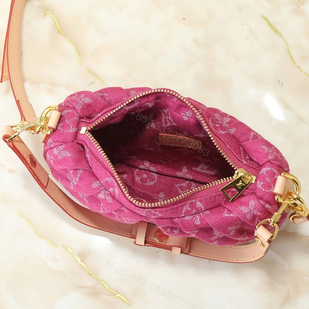 View 6 of Louis Vuitton Pochette Valley Bag Denim Pink 21Cm M28327
