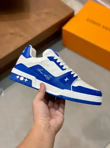 View 2 of LOUIS VUITTON TRAINE SNEAKERS IN WHITE AND BLUE – LSVT385