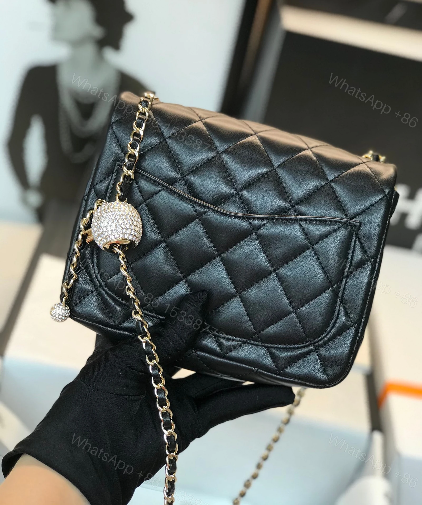 View 9 of Chanel Classic Mini Square Black
