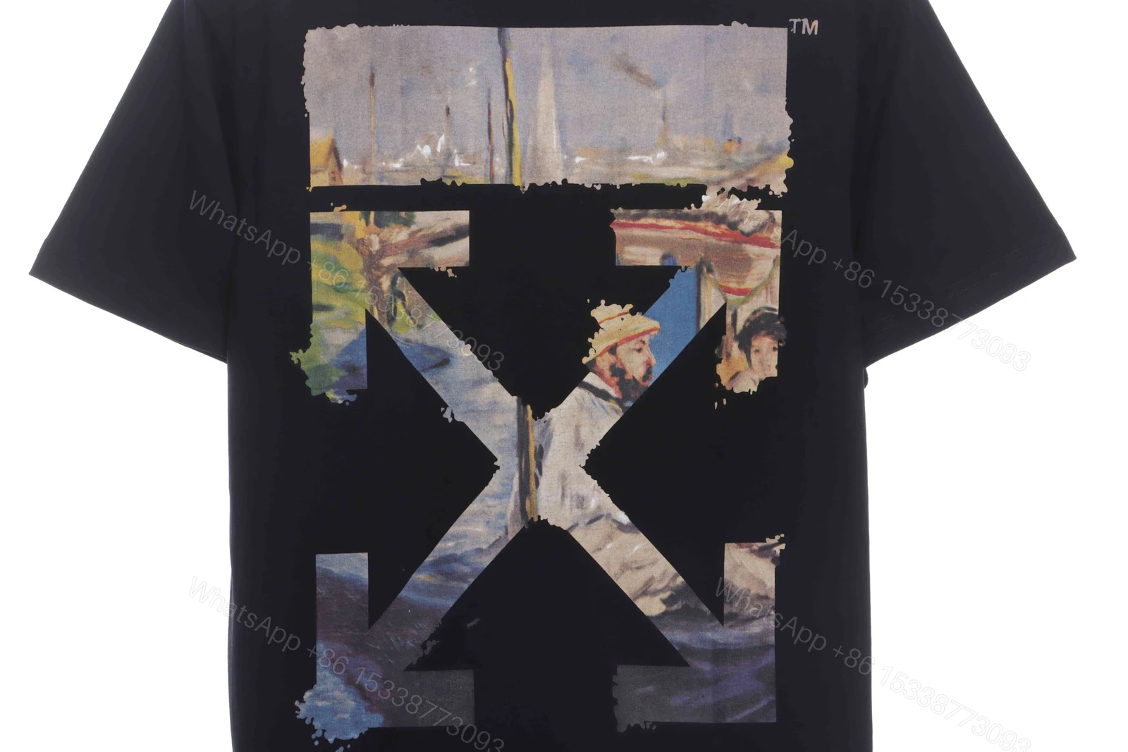 View 5 of Off-White Oil Painting Printing Black T-Shirt