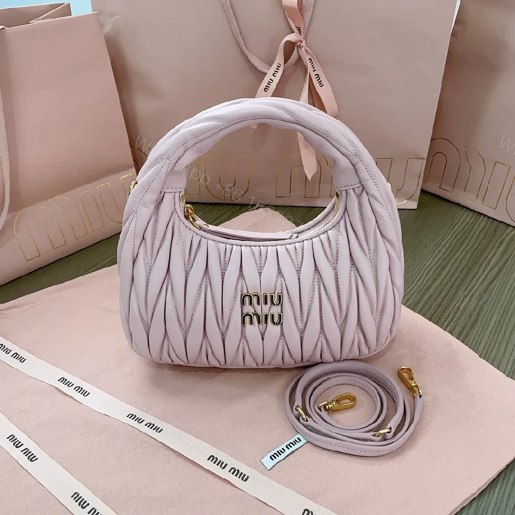 Soft-Quilted Lavender Mini Bag: Luxury-Texture, Gold Hardware, Crossbody — view 1
