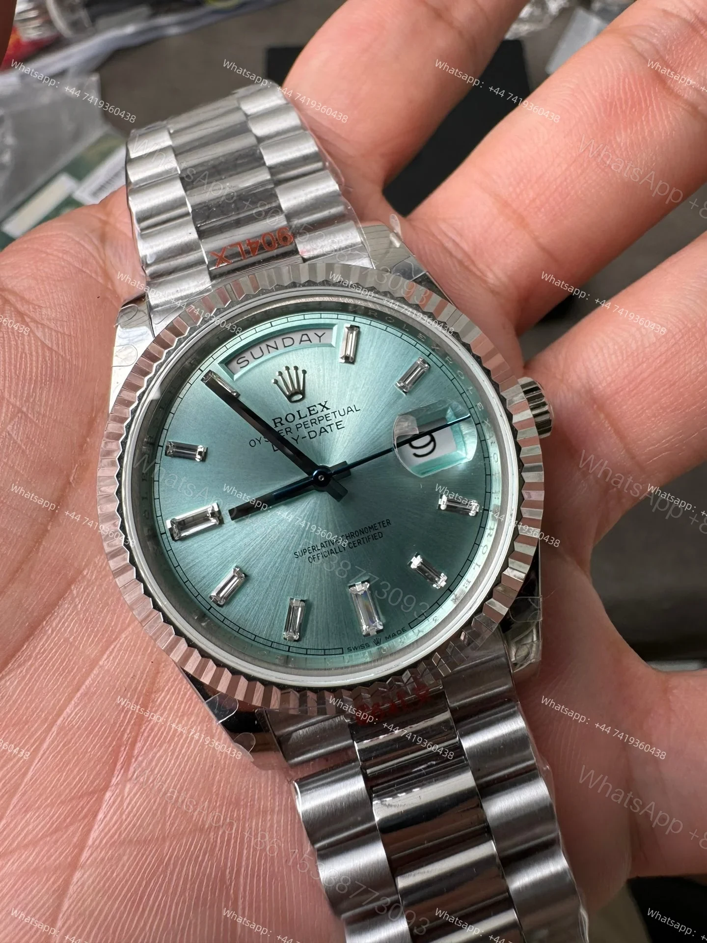 View 3 of Rolex Day-Date m228236-0006 1:1 Replica Ice-Blue Dial 40MM 3255 Movement Presidential Bracelet Super Clone Watch