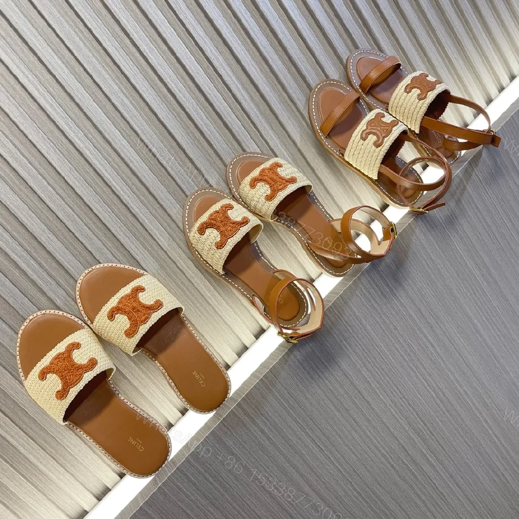 View 5 of Raffia Leather Sandals: Textured Signature Luxe Style