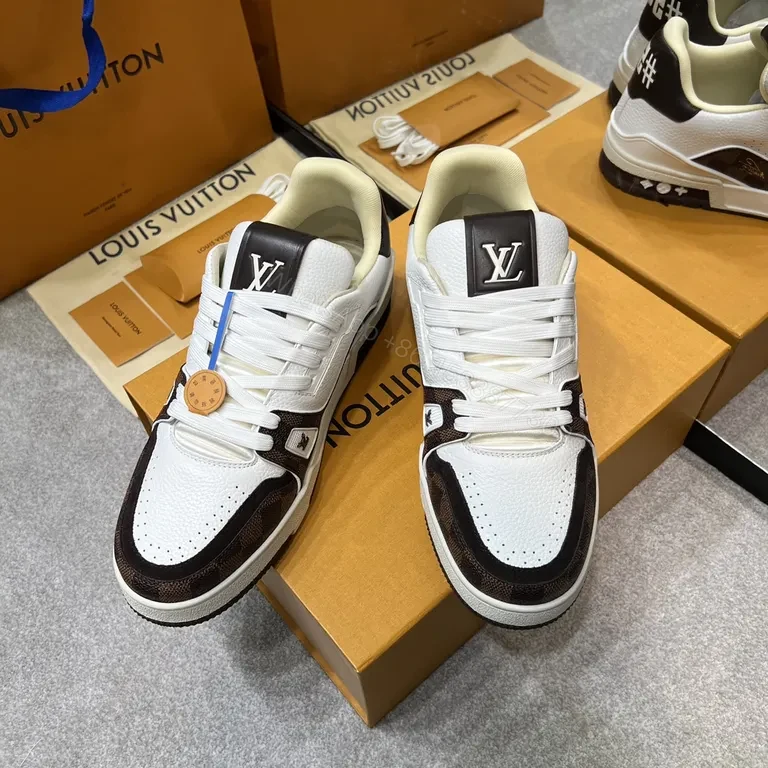 View 4 of Chic Luxury Sneakers: Bold Stitching & LV-Inspired Details