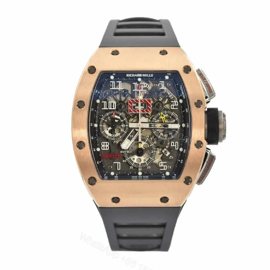Richard Mille RM 011 FM Super Clone : Felipe Massa Rose Gold Flyback Chronograph — view 1