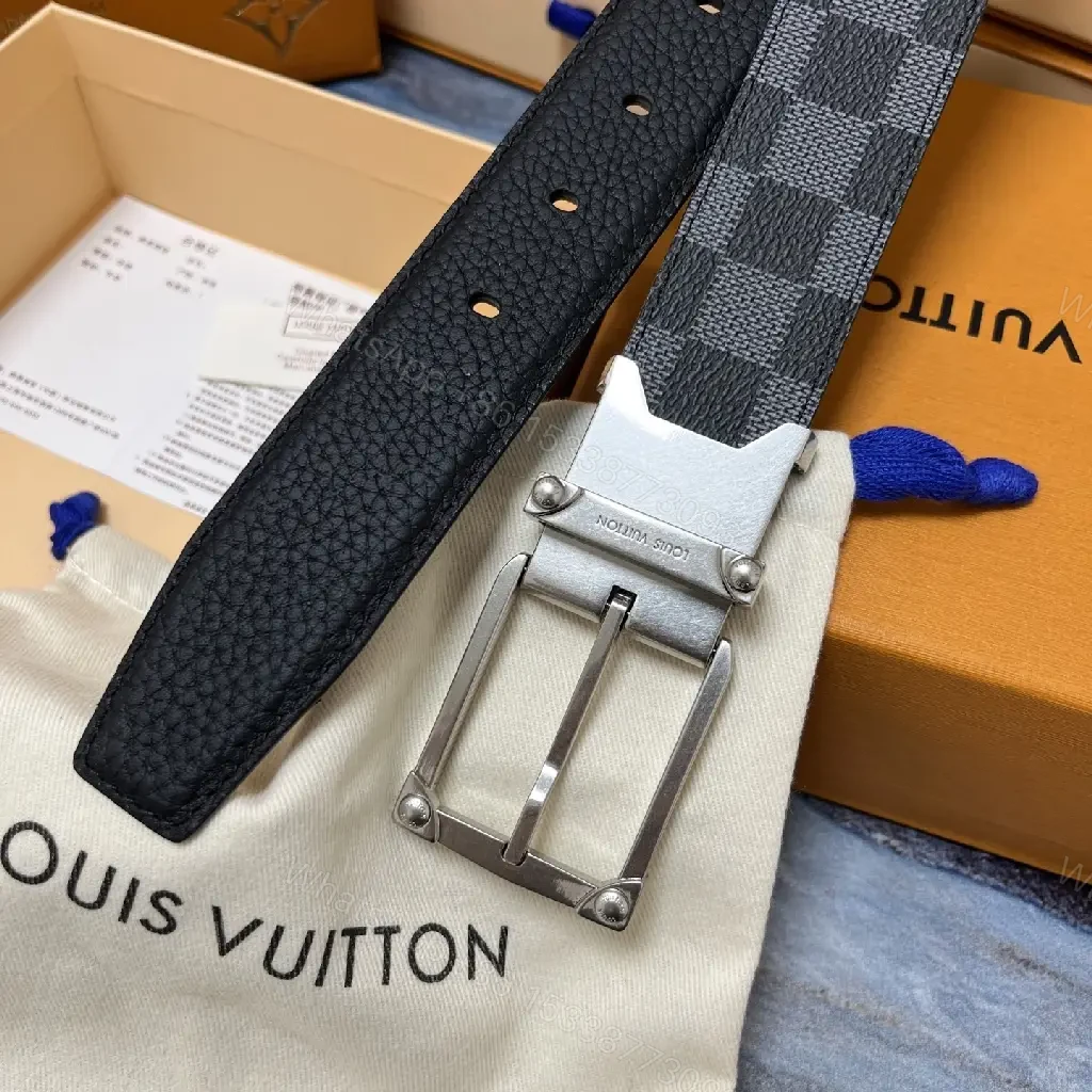 View 12 of Dual-Texture Leather Belt: Mono-Chic Checkerboard Accent Belt