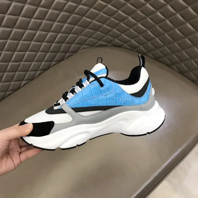 View 5 of White-Black-Grey Electric Blue Luxe Runner: Dior-Inspired