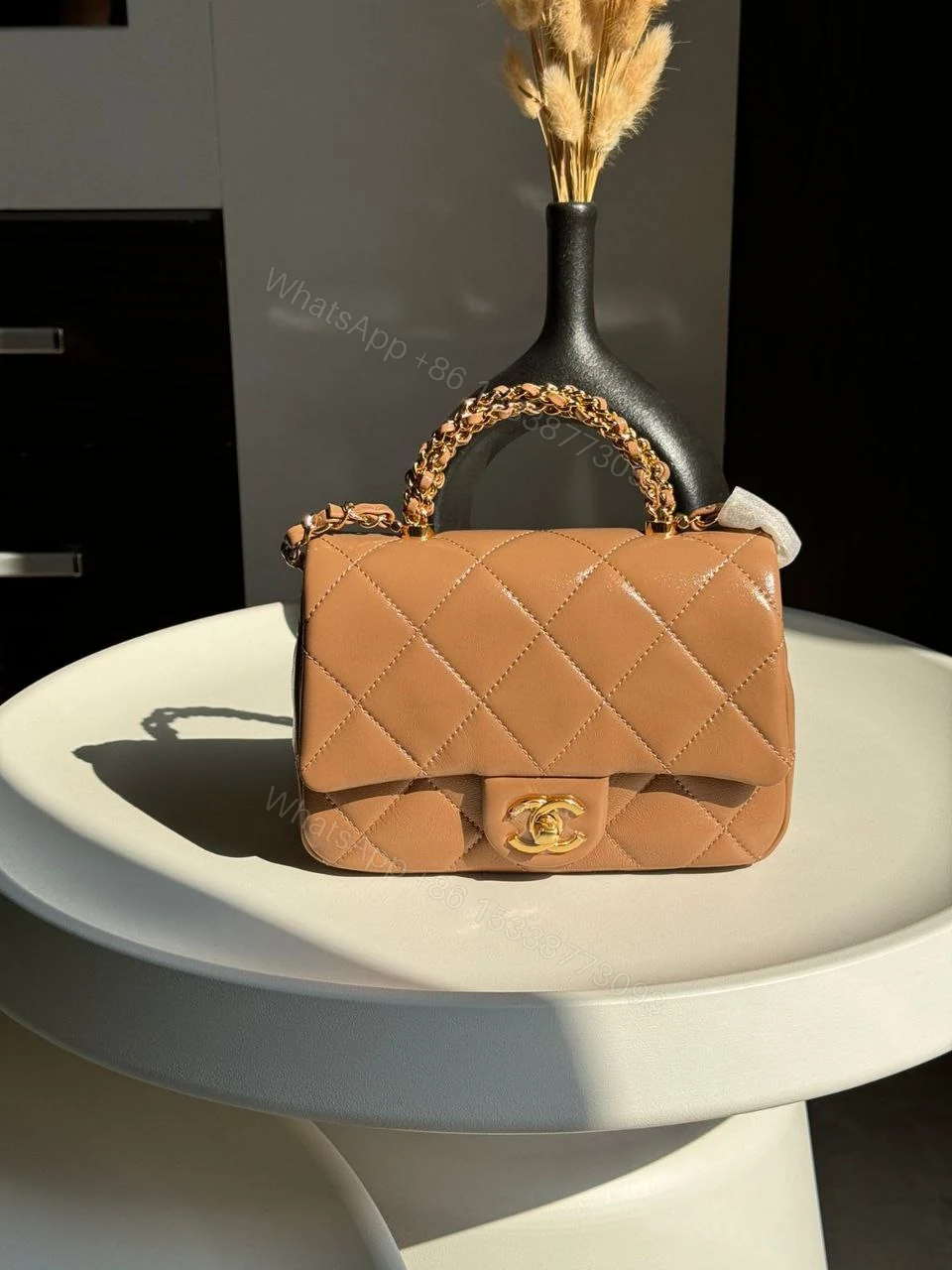 View 3 of Mini Flap Bag with Top Handle