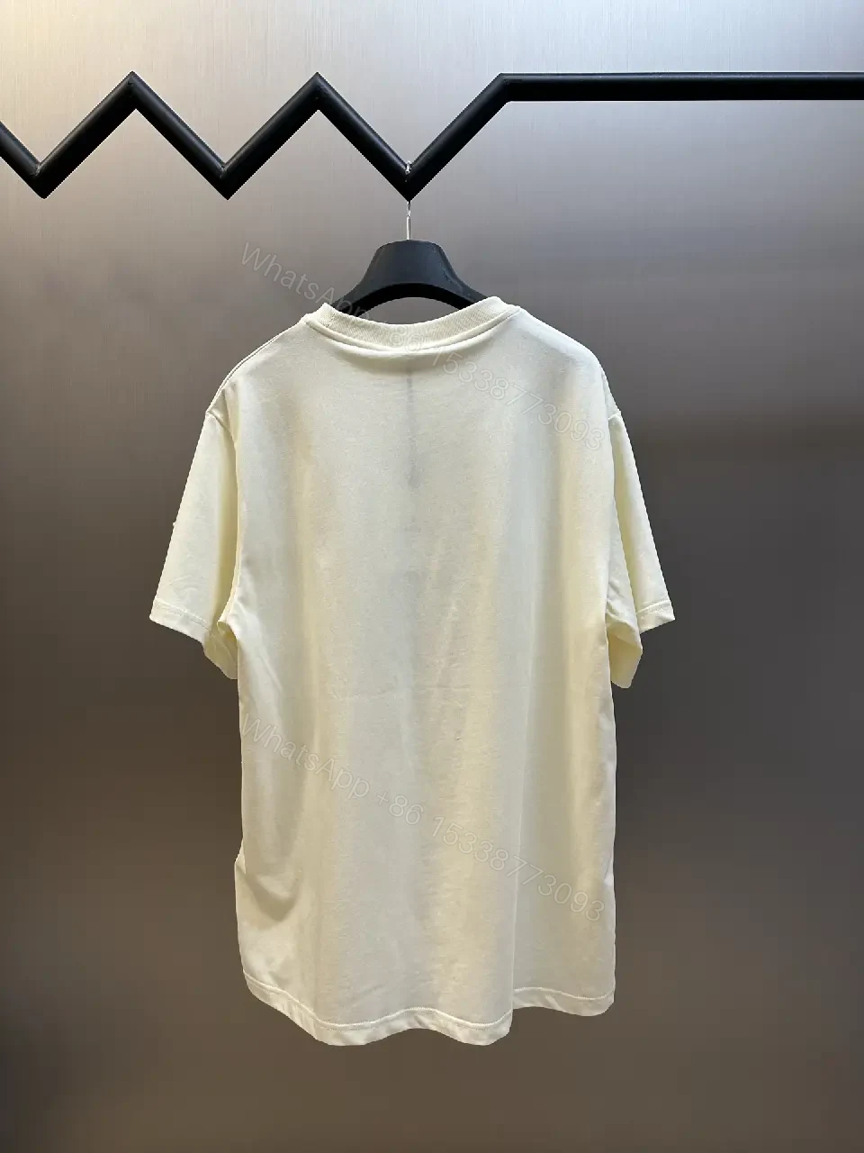 View 11 of White Cotton Relaxed T-shirt with Cursive Text Logo, Short Sleeves