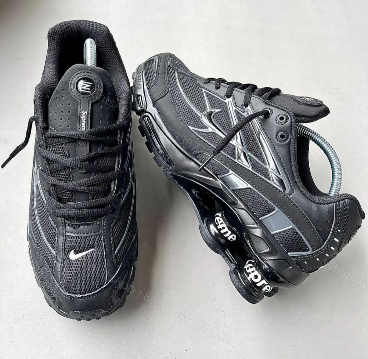 View 5 of FIRST COPY NIKE SHOX 2025 BLACK WHITE SUPREME
