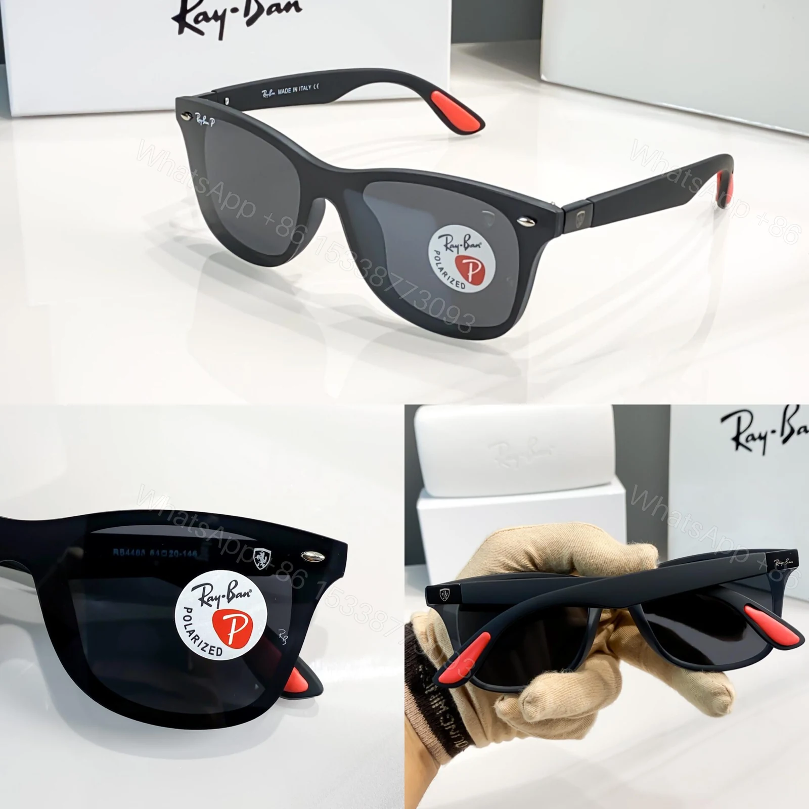 View 3 of Ray-Ban Wayfarer Black Polarized