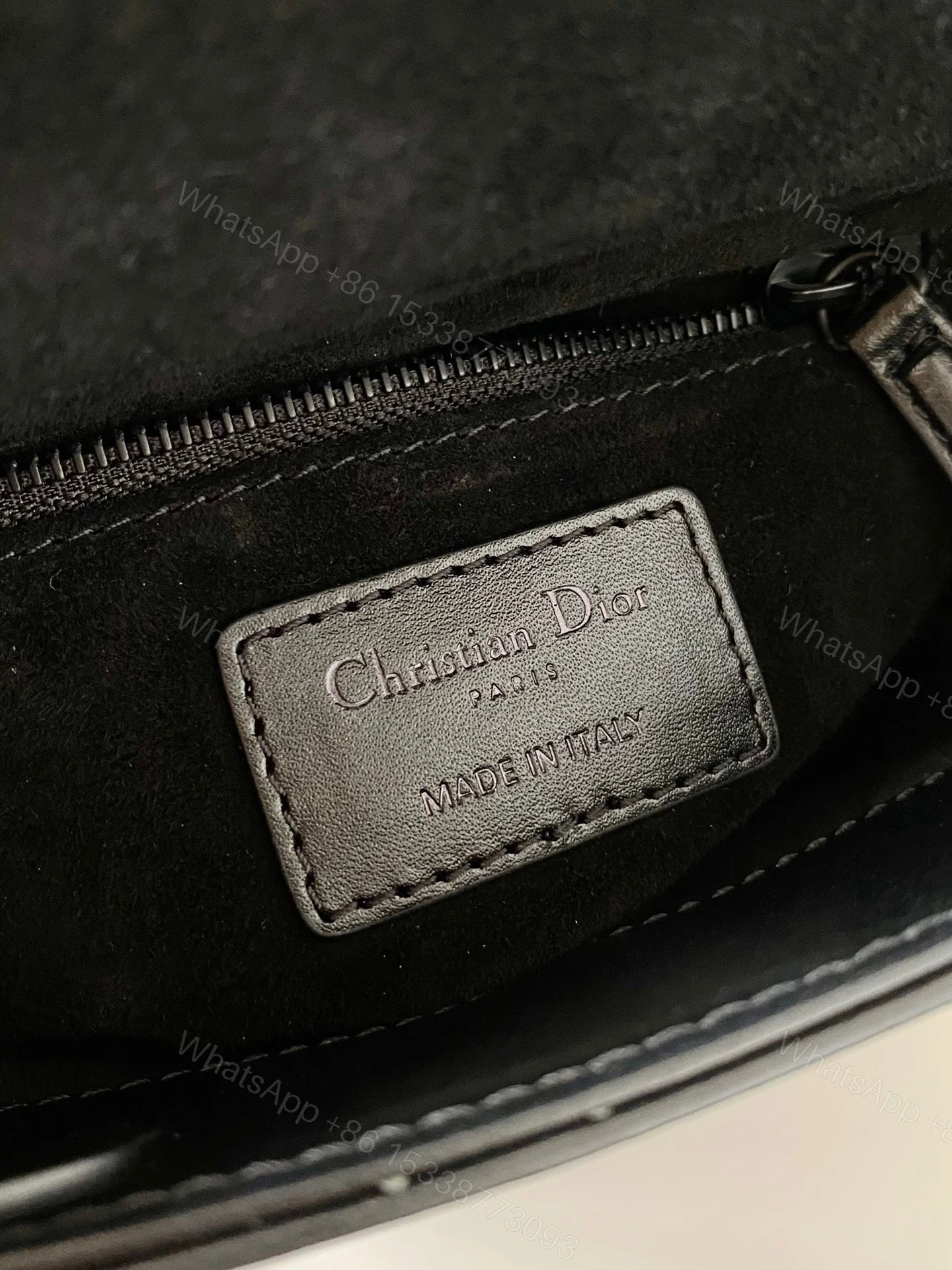 View 5 of Dior Lady Matte Like Auth Women’s Handbag Black Diamond Pattern 17cm