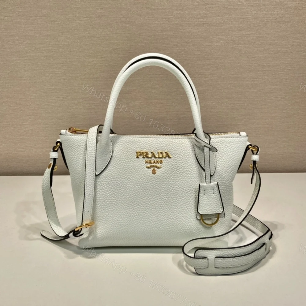 View 4 of 高仿Prada*VitelloDino系列手提斜挎包1BA111白色免檢版