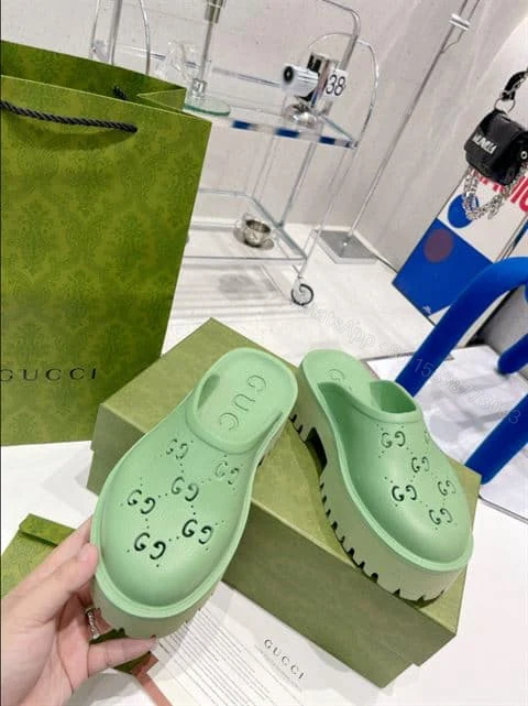 View 9 of GUCCI WONMEN’S PLATFORM PERFORATED G SANDAL – SDG019