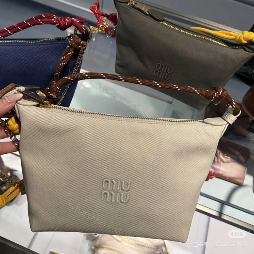 View 2 of MIUMIU GABARDINE POUCH CHALK WHITE 18CM 5NE841 2IA7 F0C42