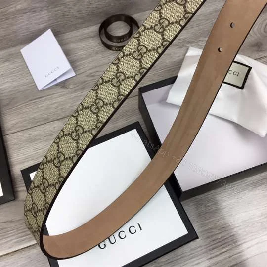 View 3 of GUCCI SNAKE PRINT GG SUPREME BELT – B42