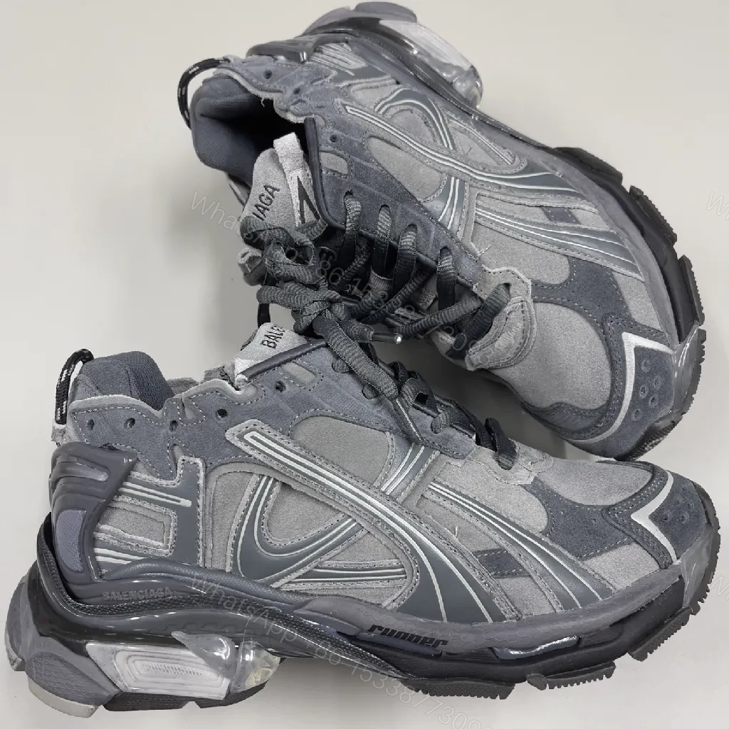 View 8 of Chunky Texture Sneakers: Suede-Mesh Comfort, Luxe Streetwear