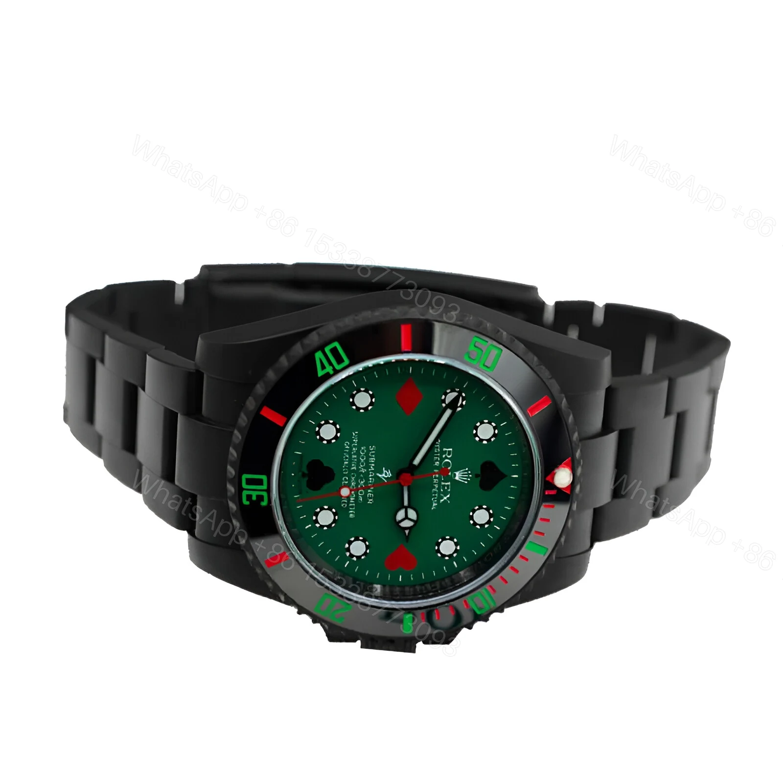 View 2 of Rolex Blaken Submariner Poker Green Dial 114060 Replica