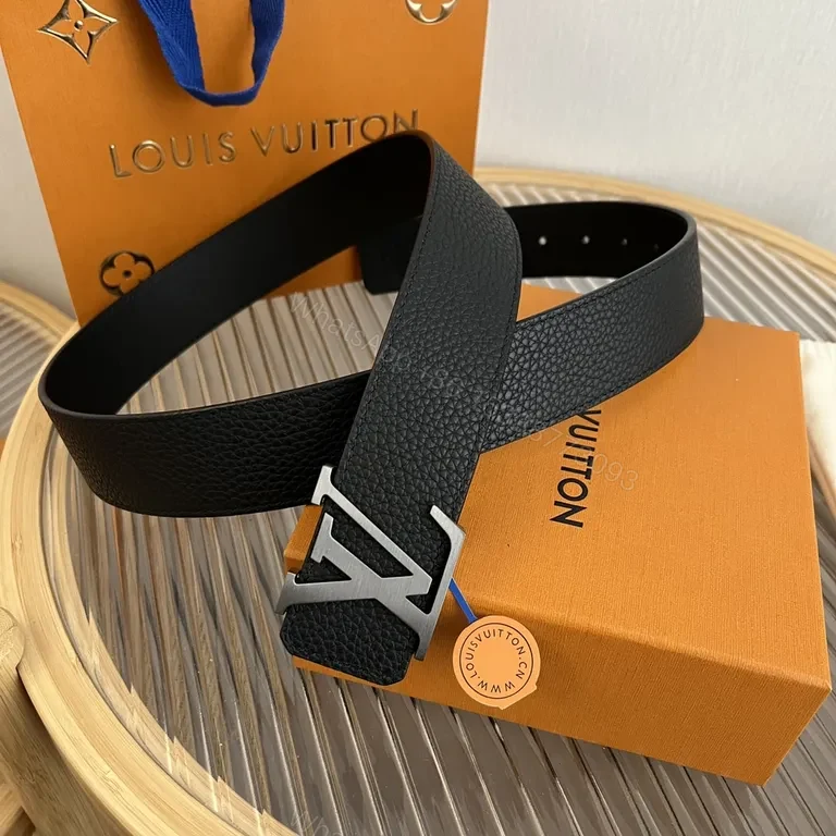 View 2 of Bold LV-Inspired Leather Belt: Subtle Luxury, All-Day Confidence