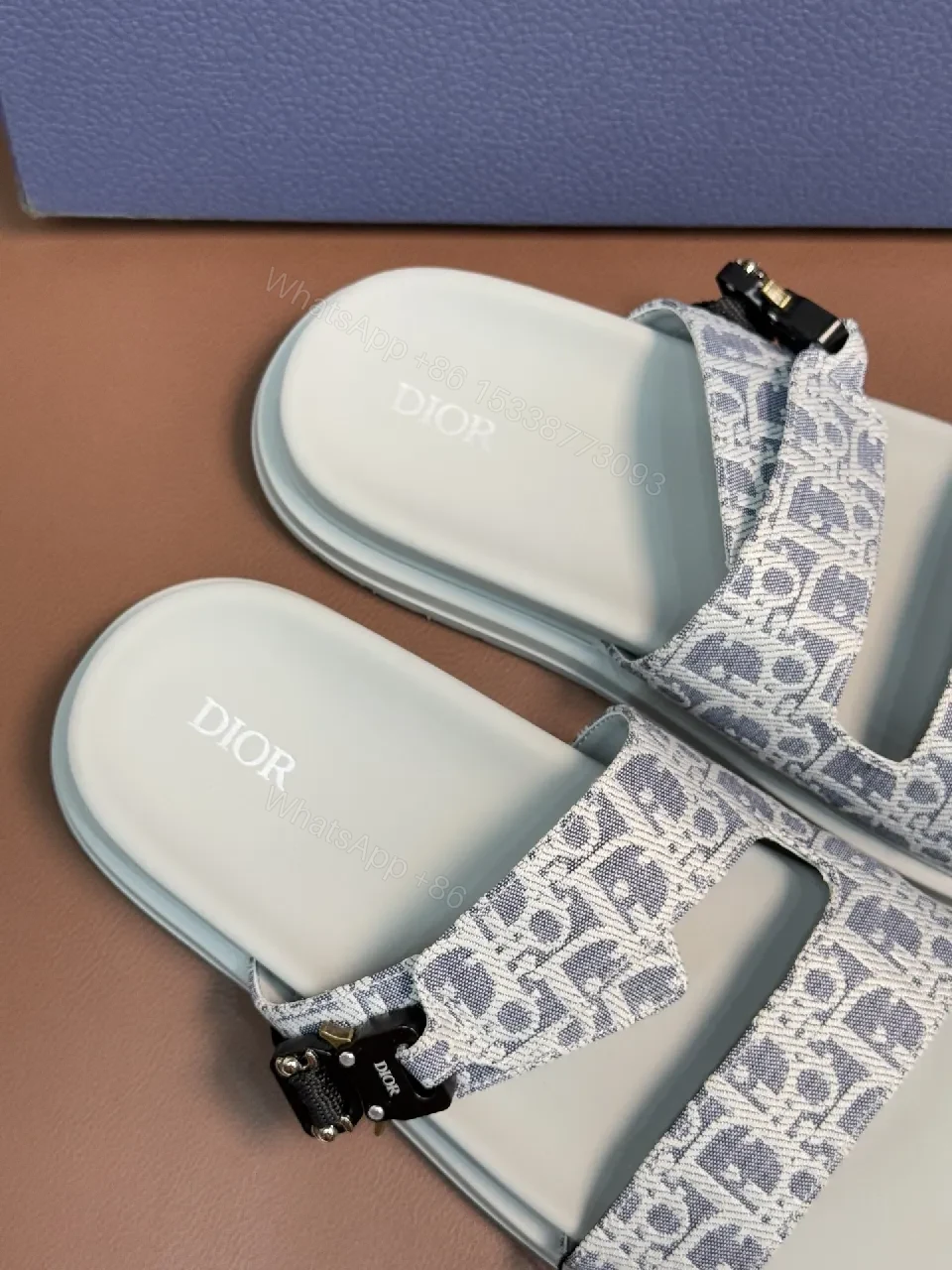 View 5 of Chic Monogram Sandals with Adjustable Straps - Luxury Casual Footwear