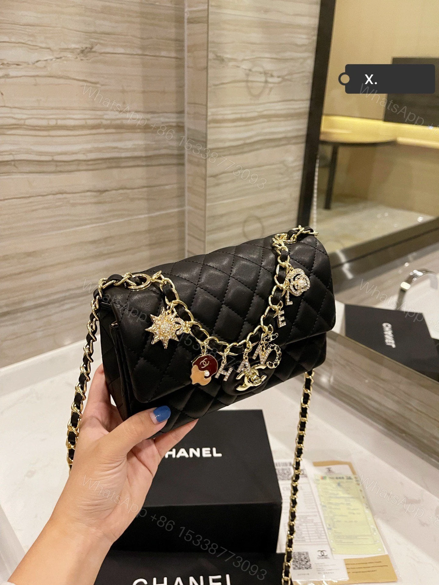 View 5 of Chanel Seasonal Mini Rectangle Black