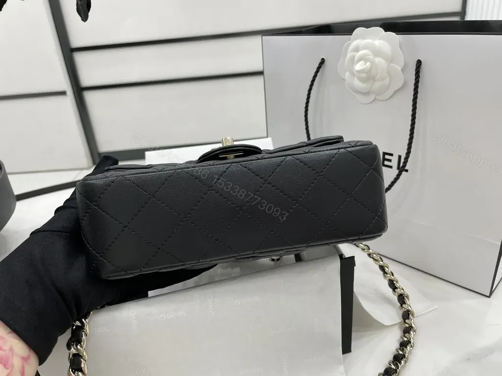 View 8 of Chanel-Inspired Quilted Flap Bag with Signature Chain