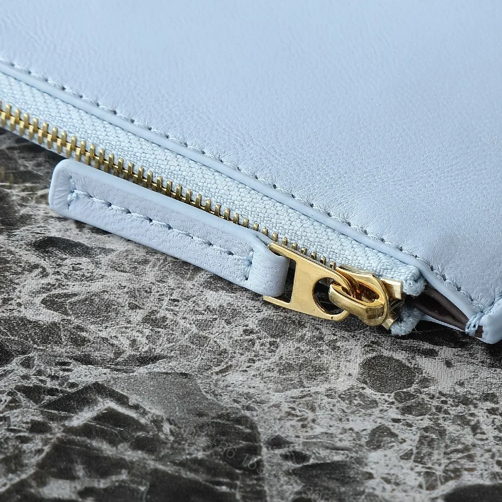 View 4 of Light Blue Woven Leather Tote: Everyday Luxe, Spacious