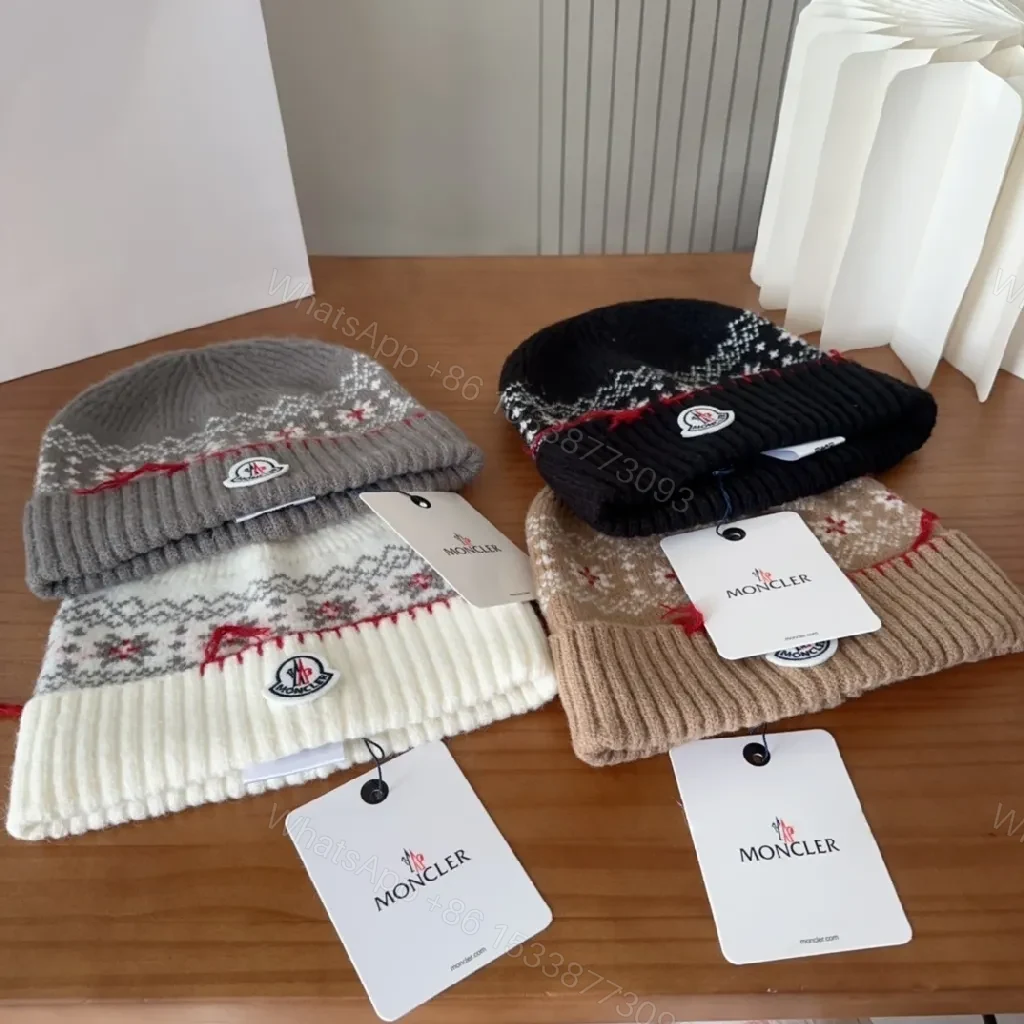 View 5 of Cozy Knit Beanie: Gray Nordic Pattern with Luxury Detail