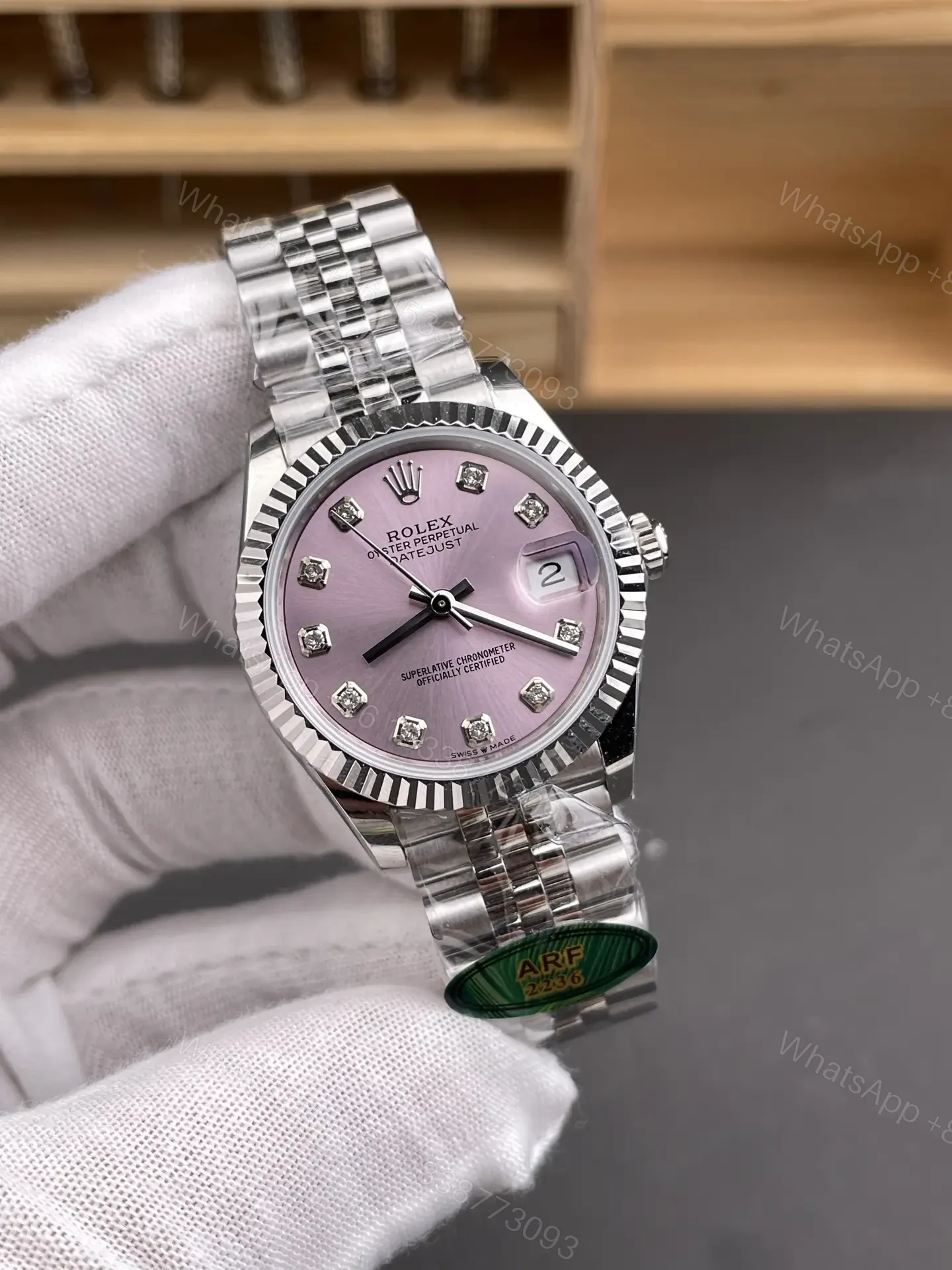 View 2 of Rolex Datejust 31mm Pink Diamond Dial Automatic Watch RLX-DJ-31-PNK-DIA-2236