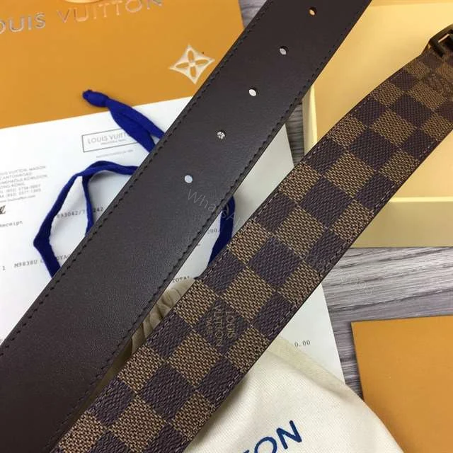 View 3 of LOUIS VUITTON INITIALES 40MM REVERSIBLE DAMIER EBENE CANVAS BELT – B89