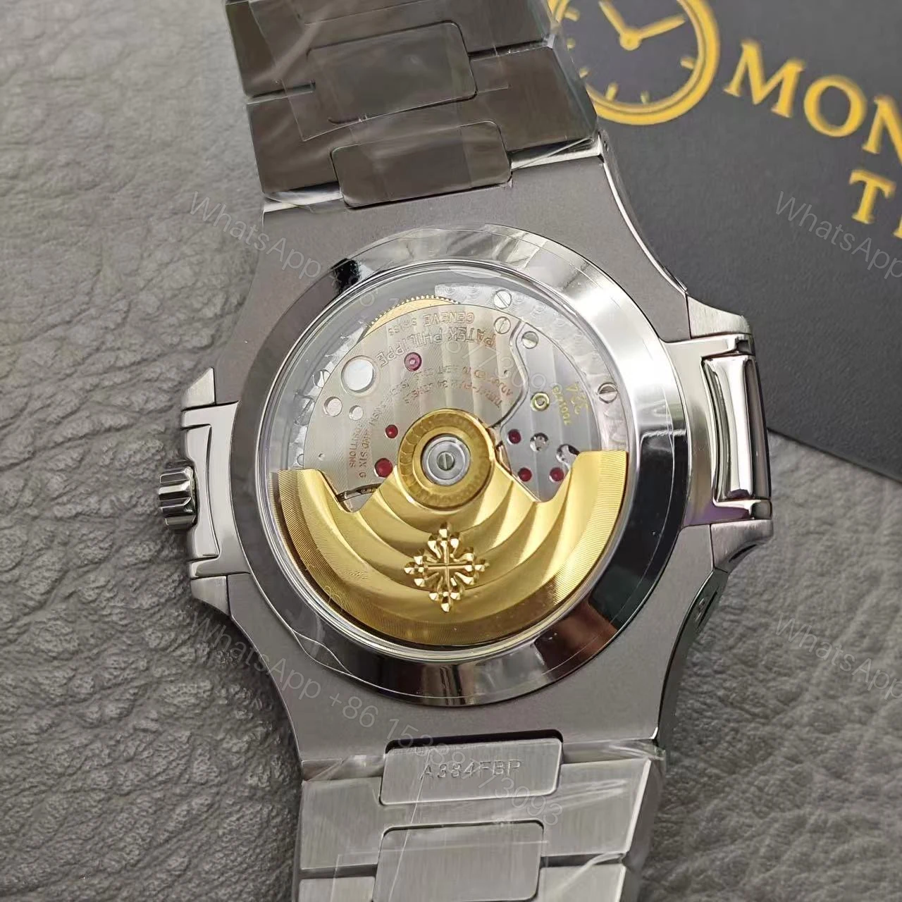 View 2 of Replica Patek Philippe Nautilus Black Strap Stainless Steel Watch 5726A-001