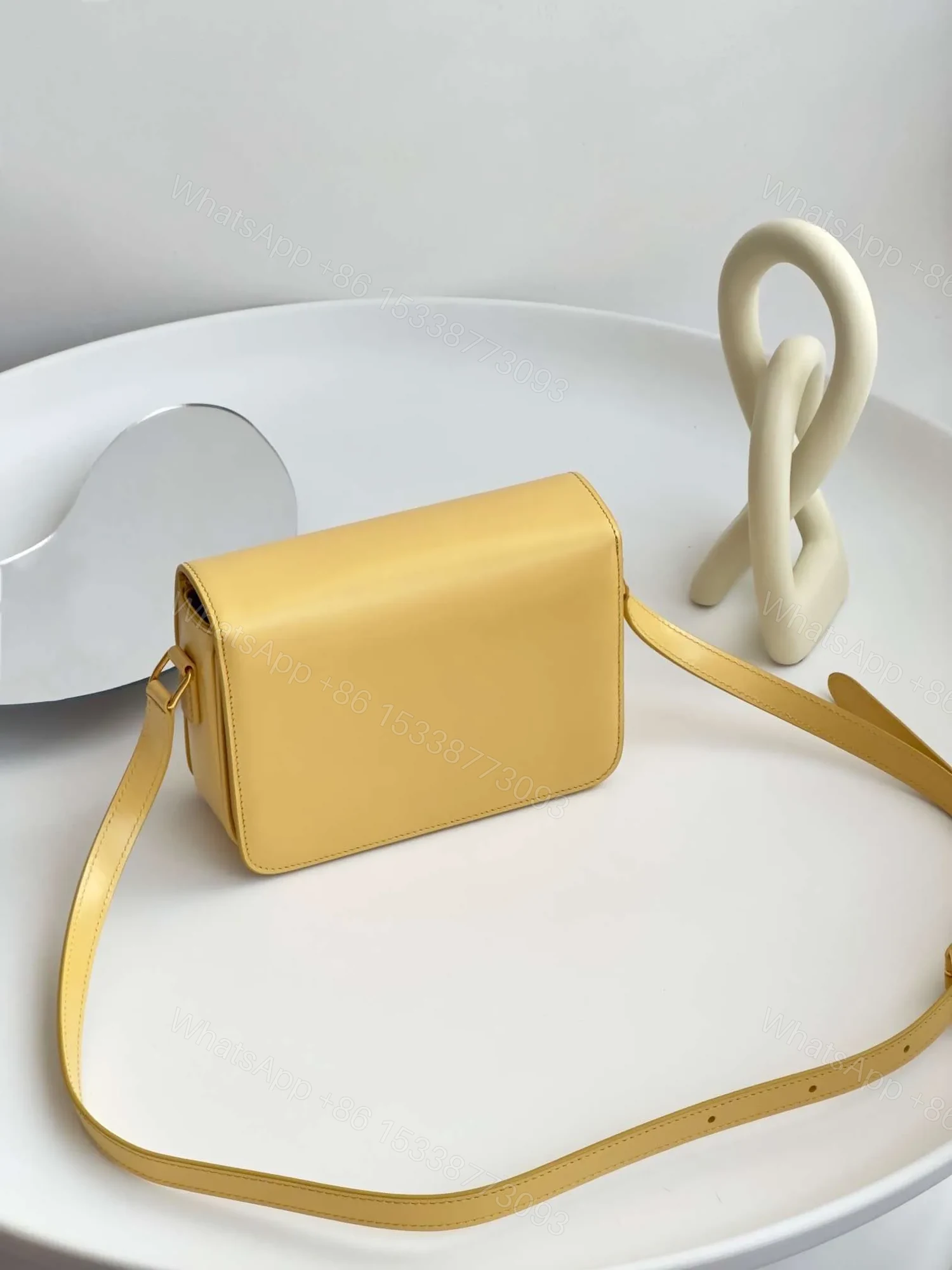 View 2 of Celine Mini Handbag Orange Yellow Super Quality Smooth Leather 19cm