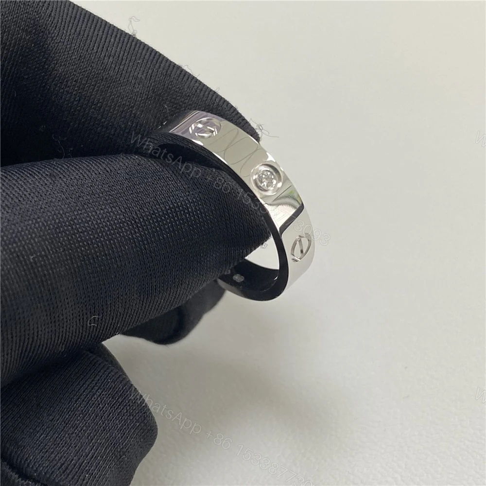 View 2 of Inspired Cartier Love Ring 1 Diamond White Gold