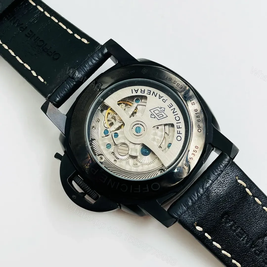 View 7 of GF Factory Panerai Luminor Submersible Automatic Black Dial 316L Stainless Steel Case Leather Strap Watch