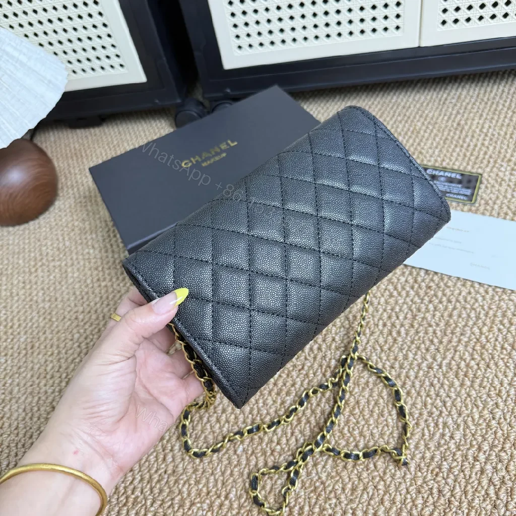 View 3 of Quilted Leather Wallet on Chain — Luxe Everyday Chic