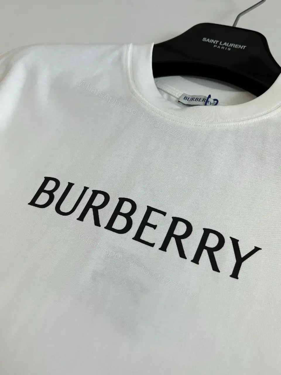 View 5 of Neutral Cotton Logo Tee: Minimalist Luxe, Soft-Drape, Durable