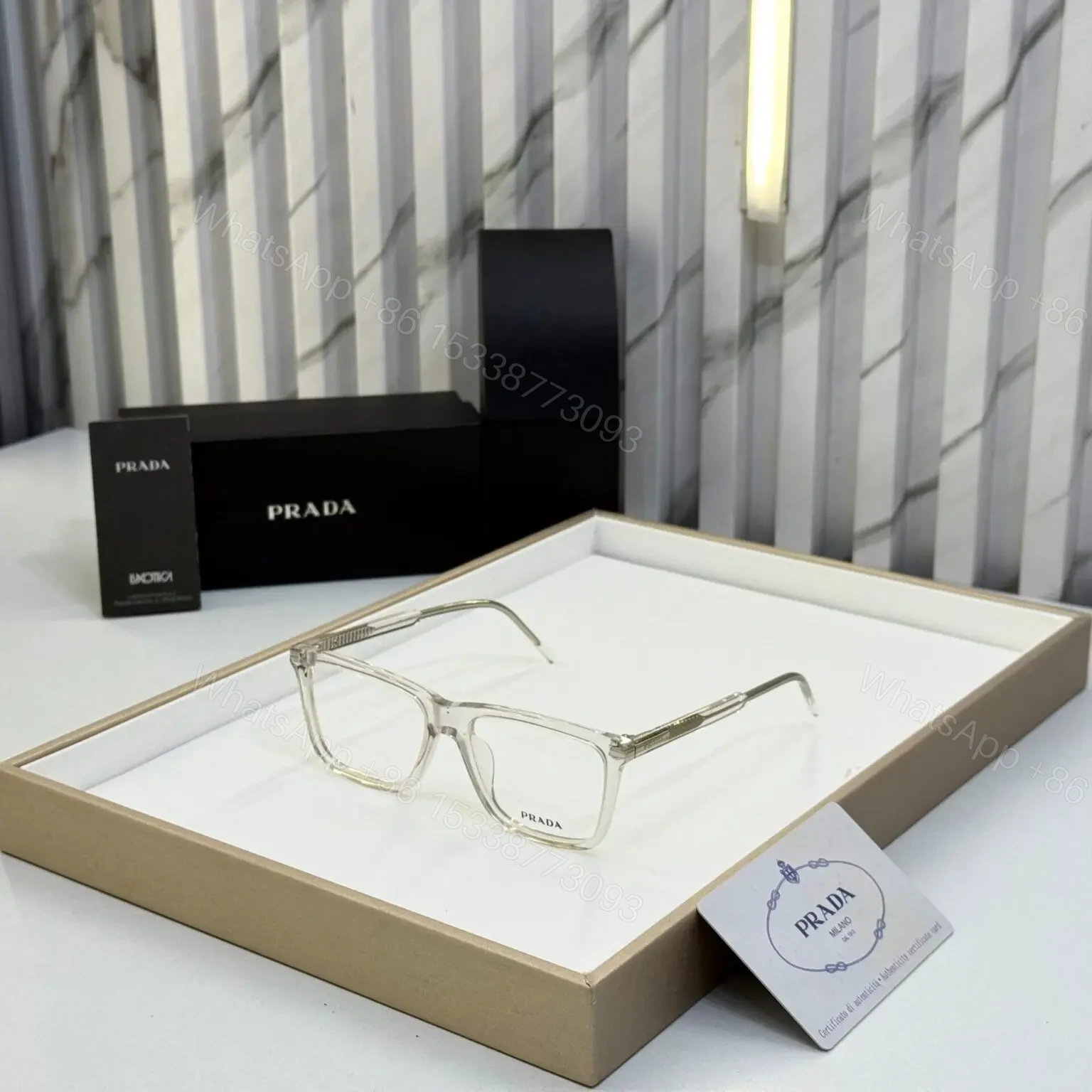 Prada Transparent Optical Frame – UV Protection – One Size — view 1