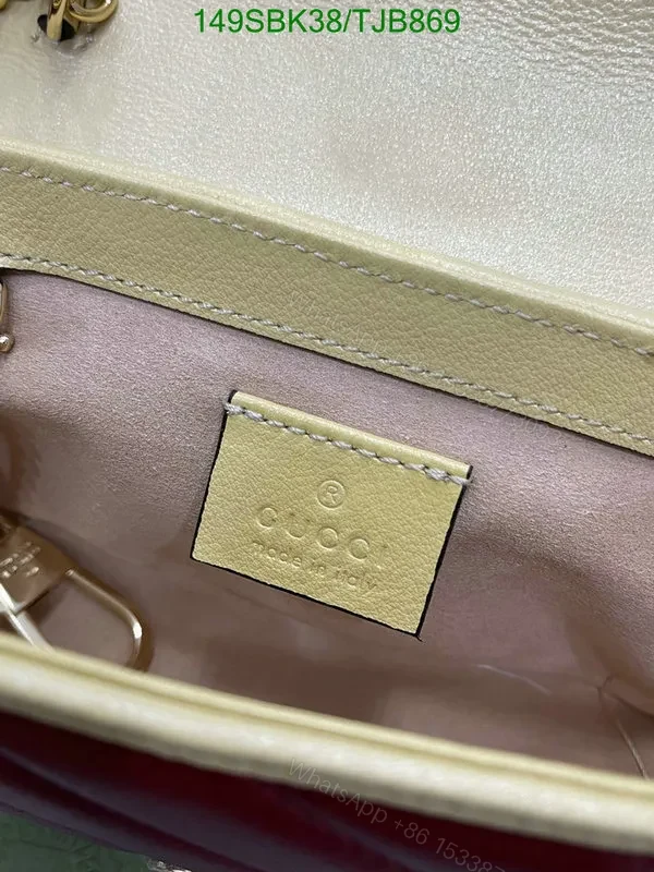 View 19 of Gucci Blue and Red GG Marmont Mini Leather Shoulder Bag featuring Textured Torchon Double G AS474
