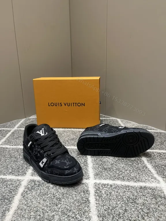 View 9 of Monochrome LV-Patterned High-Top Sneaker with Comfort Fit