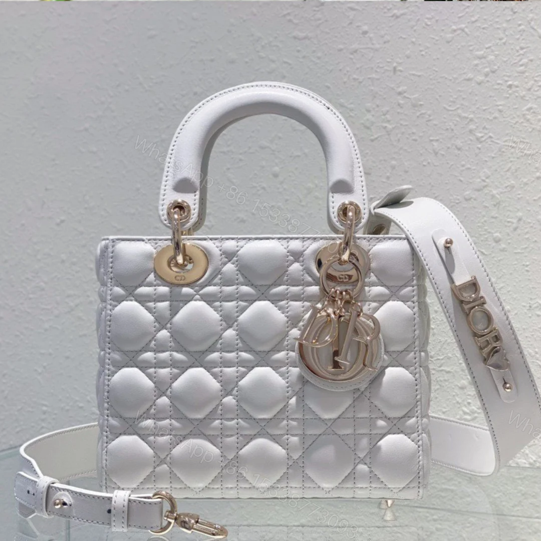 Dior Lady ABC High-end Women’s Handbag White Soft Leather 20cm — view 1