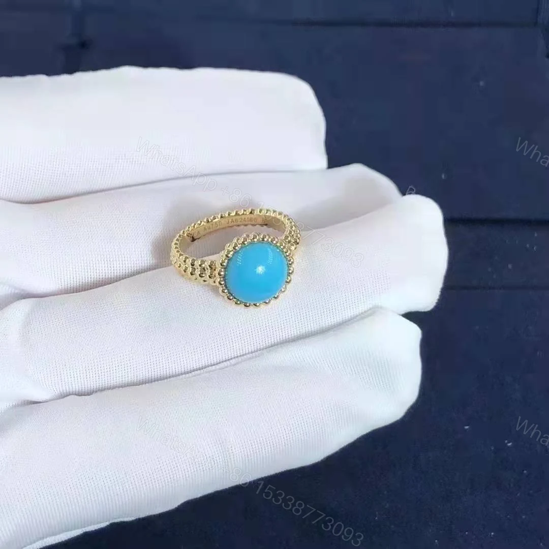 Van cleef & arpels Perlée couleurs ring Yellow gold, turquoise — view 1