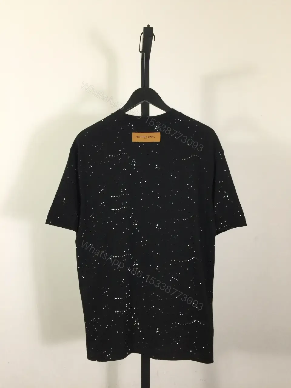View 6 of Graphite Galaxy Tee: Luxury Speckle Print with LV Monogram T-Shirt