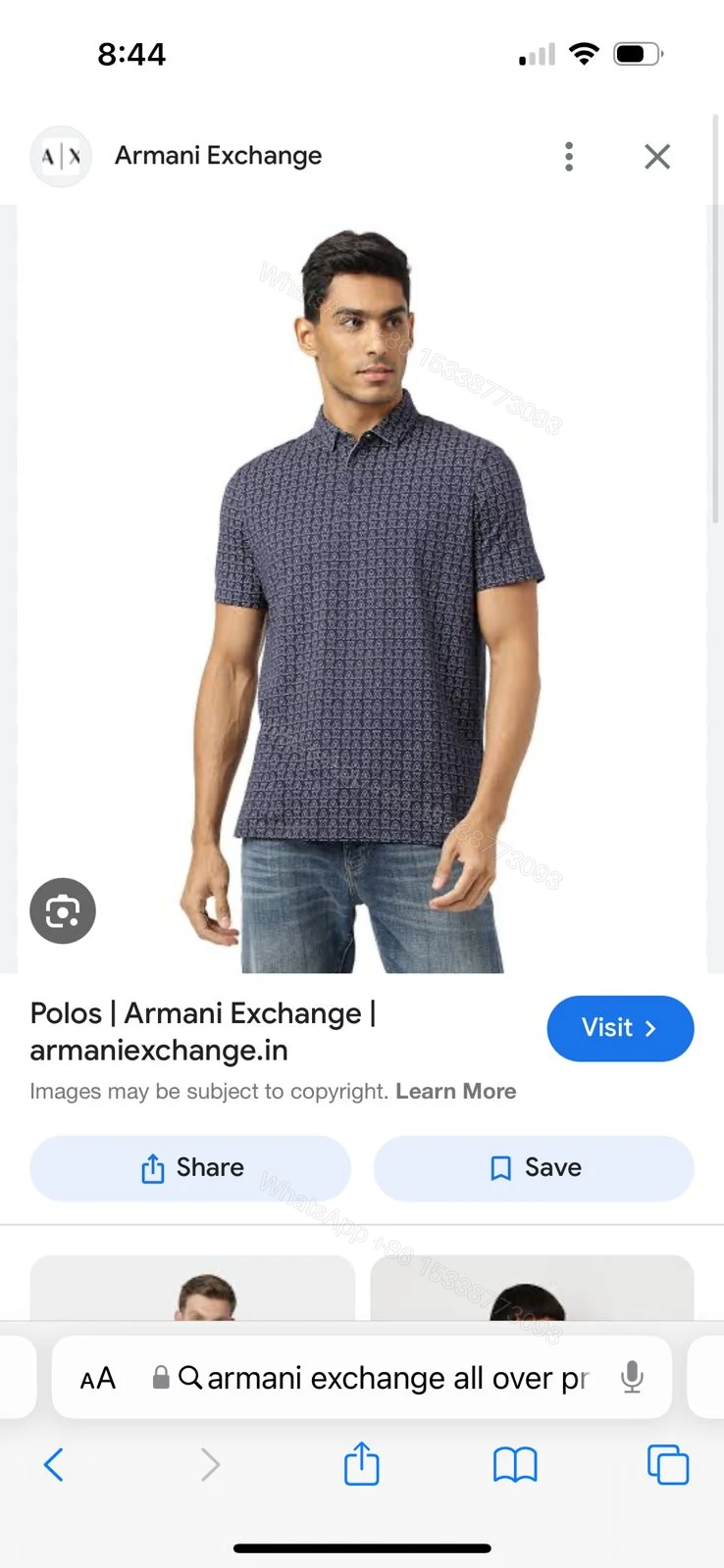 View 6 of First Copy ARMANI Very Premium Cotton Lycra Polo Collection