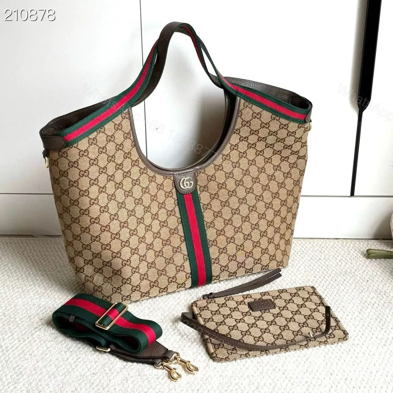 View 8 of Gucci Giglio Tote Brown Top quality 1:1 Replica