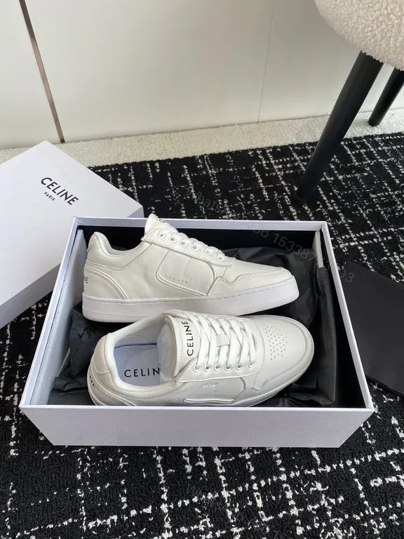 View 9 of Minimalist Luxury White Leather Sneakers - CELINE-Inspired, Comfortable, Timeless